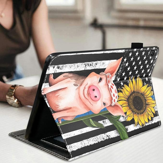 American Flag Pig & Sunflower