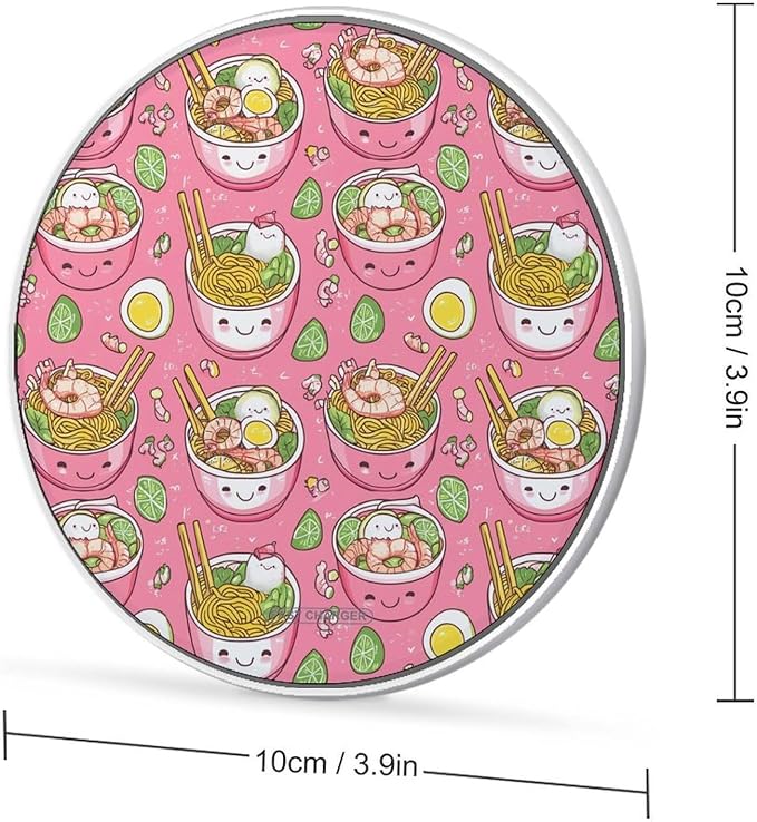 Noodles Wireless Charger Anti-Slip Wireless Charging Pad Slim Charger Mat for Men Women