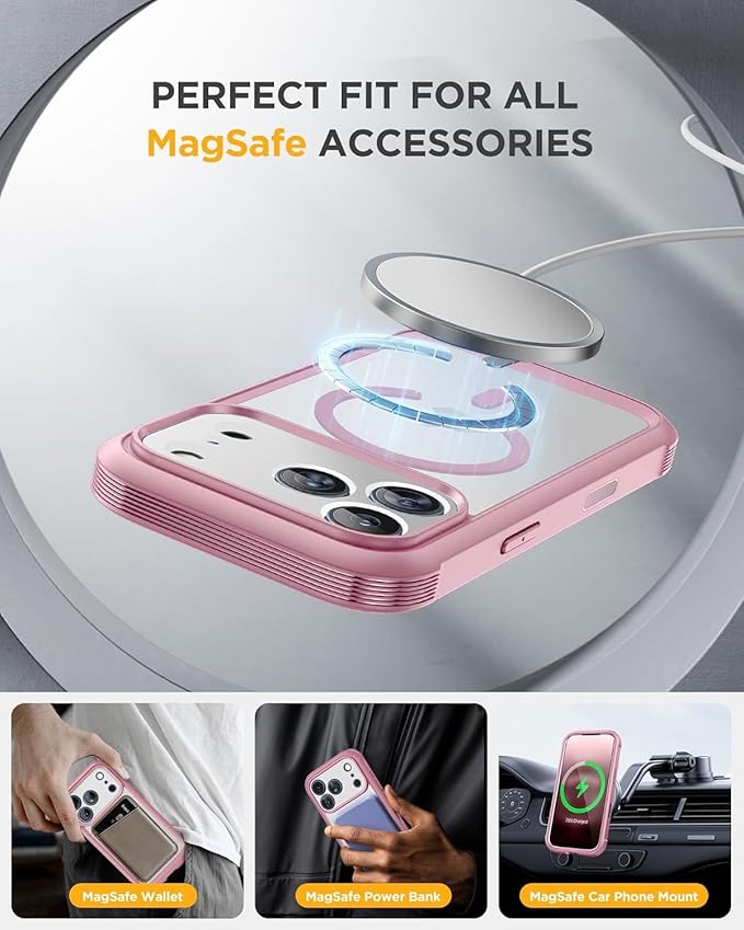 Miracase for iPhone 17 Pro Max Case 6.9 Full-Body Phone Case with Built-in Glass Screen Protector&amp Full Camera Protector[Magnetic with MagSafe] Drop Proof 17 ProMax Cover Lilac