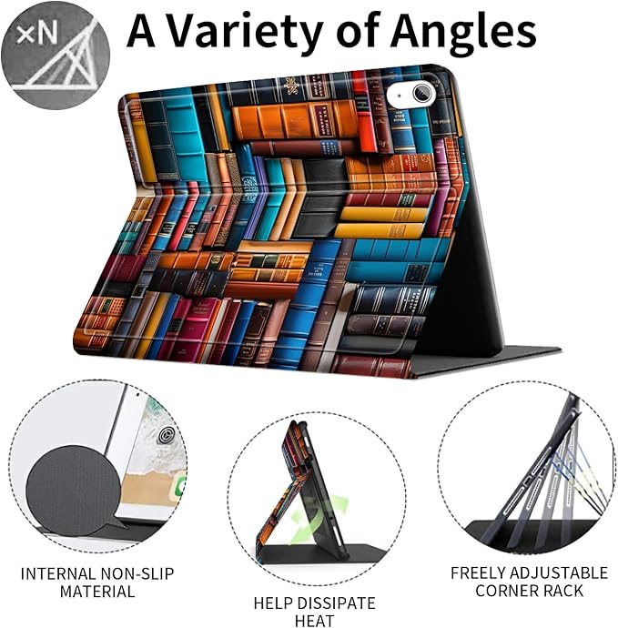 Case for iPad (A16) 11th Generation 11 Inch (2025)/ iPad 10th Generation 10.9 inch 2022Slim PU Leather Smart Cases Covers with Auto Wake/Sleep-Vintage Book