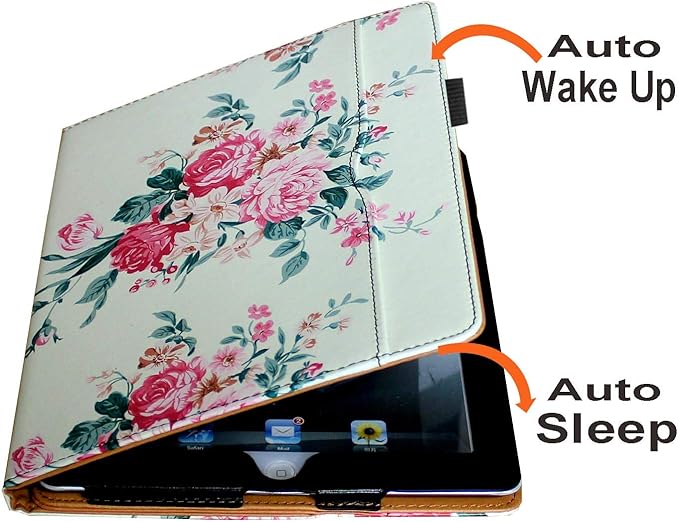 Case for iPad 10.2 9th 8th 7th Generation Multi Stand Folio Smart Cover with Pocket Auto Wake Up/Sleep for 2021/2020/2019 A2602 A2603 A2604 A2270 A2428 A2429 A2197 A2200 (Green Pink Flower)