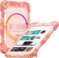 Case for iPad 9th/ 8th/ 7th Generation 10.2'' Shockproof 360° Rotating Hand Strap &amp Kickstand Protective Cover with Screen Pencil Holder for iPad 10.2 inch 2021-2019 Camo Pink