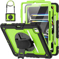 HXCASEAC for iPad Pro 13 Inch Case (M5/M4) 2025/2024 Shockproof Design with Pencil Holder Protector Rotating Stand Hand Strap Heavy Duty Protective iPad Pro13 Cover A3360 A3361 A2925 A2926Green