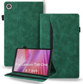 Shockproof Case for Lenovo Tab One 8.7 inch 2025 Model - Retro PU Leather + TPU Hybrid Protective Cover with Anti-Slip Grip Strap &amp Card Slots -Green