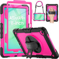HXCASEAC Case for Samsung Galaxy Tab A11+ Plus Kids 11 Inch Protective with Screen Protector/Hand Strap/Pen Holder Sturdy Shockproof for Samsung A11 Plus Tablet Case Cute for Girls - Rose