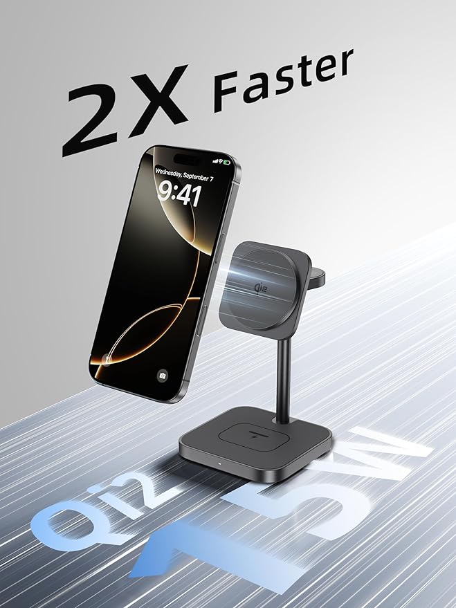 [Qi2 Certified ] LULULOOK 3 in 1 Charging Station 15W QI2 Wireless Charger Stand Magnetic Charger for iPhone 17/16/15/14/13/12 Series AirPods Pro/3/4 Apple Watch with 30W PD Adapter