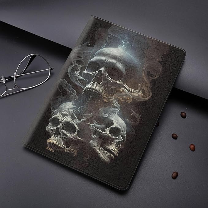 Case for iPad 10.5-Inch (iPad Air 3rd 2019/iPad Pro 2017)Adjustable Stand Auto Wake/Sleep Function Full Body Protection Cover - Skull Smoke