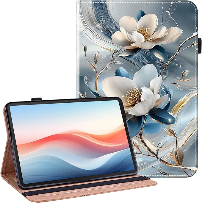 Case for Amazon Fire Max 11 Tablet (13th Generation 2023 Release)Cover with Multi-Angle Stand and Pen HolderMetal Flower