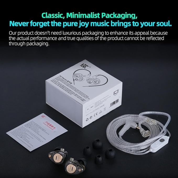KZ Taurus in Ear Monitor Headphones Horizontal 2DD Gaming Earbuds Wired IEM in Ear Headphones Noise Cancelling Ear Buds Sound Localization in-Ears for Singers Musicians Audiophiles