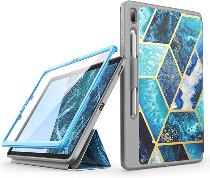 i-Blason Cosmo Case for Samsung Galaxy Tab S7 FE 12.4 2021 Release Case Full-Body Trifold with Built-in Screen Protector Protective Smart Cover with Auto Sleep/Wake &amp Pencil Holder (Ocean)