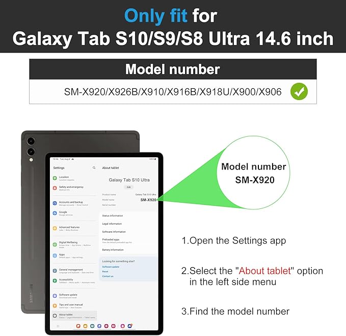 DTTO for Samsung Galaxy Tab S10 Ultra / S9 Ultra / S8 Ultra Case 2024/2023/2022 Premium Leather Business Folio Stand Cover with S Pen Holder for 14.6 Inch Tablet Auto Wake/Sleep Black