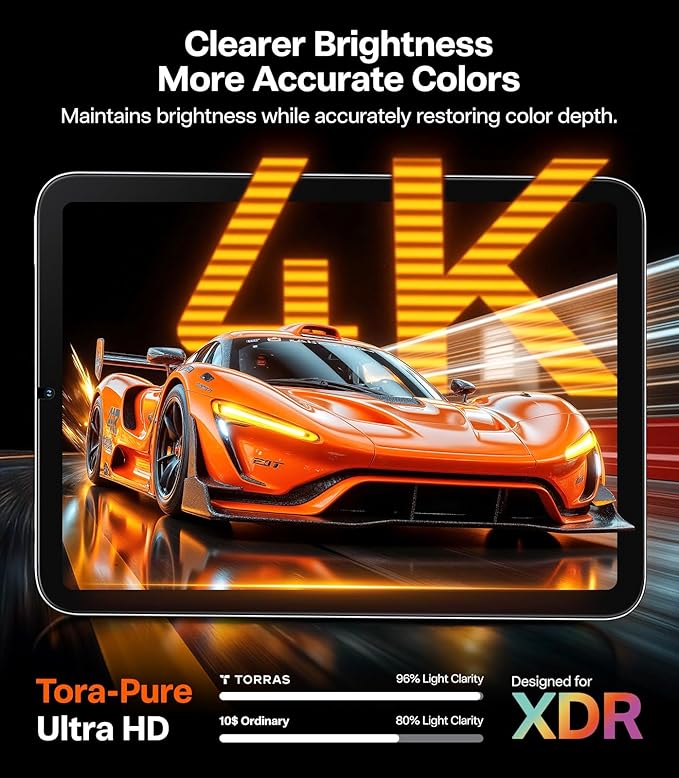 TORRAS for iPad mini 7 (A17 Pro) Screen Protector iPad mini 6 Screen Protector Military Grade Shatterproof TOP 9H+ Tempered Glass One-Pull Installation Anti-Scratch Bubble Free HD Clarity