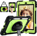for iPad 9th/8th/7th Generation CaseiPad 10.2 Case 2021/2020/2019 with Cute Key Chain Rugged Protective Case with 360°Rotating Stand &amp Shoulder Hand Strap &amp Pen Slot for 10.2 Inch (Black+Ye
