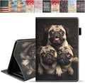 Case for Amazon Kindle Fire 7 Tablet (7 9th/7th Generation 2019/2017 Release) Slim PU Leather Cover with Card Slot &amp Auto Wake/Sleep Funny Pug