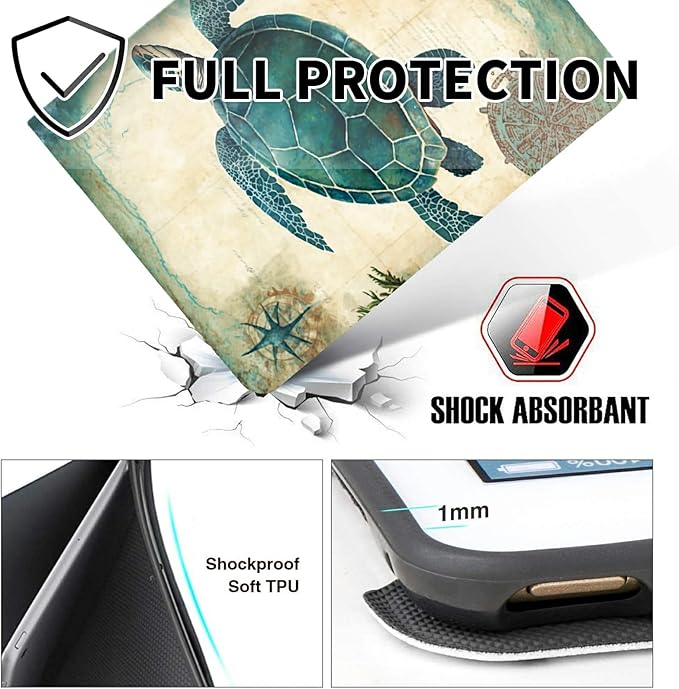 for Kindle Fire HD 8 &amp Fire HD 8 Plus Tablet (12th/ 10th Generation 2024/2022/2020 Release) Case with Pen Holder &amp Auto Wake/Sleepd Shockproof Stand Protective CoverTurtle