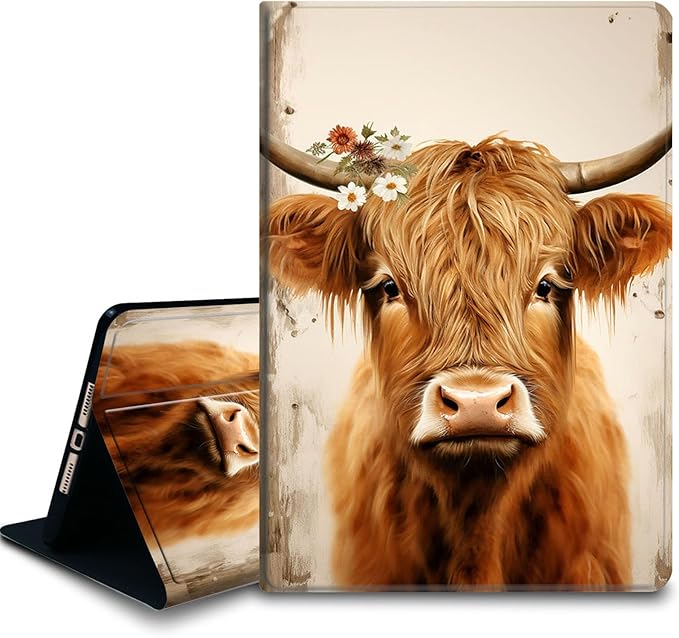 Bxgolkgd Tablet Case for Amazon Kindle Fire Max 11 (13th Generation 2023 Release)Shockproof Stand Cover with Heat DissipationAuto Wake/Sleep FunctionCute Highland Cow
