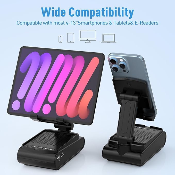 Birthday Gifts for Men Him Cell Phone Stand with Wireless Bluetooth Speaker and Charging Function 360° Rotable Angle Adjustable Unique Mens Gifts for Dad Husband Boyfriend Cool Gadgets for Men
