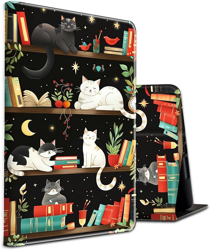 Cats Playing On Bookshelves