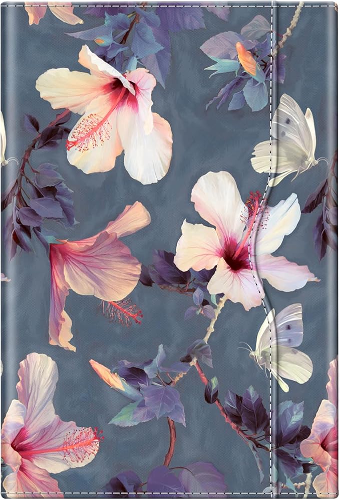 Fintie Case for Samsung Galaxy Tab S8 Plus 2022/S7 FE 2021/S7 Plus 2020 12.4 Inch with S Pen Holder Multiple Angle Portfolio Cover with Pocket Auto Sleep/Wake Hibiscus
