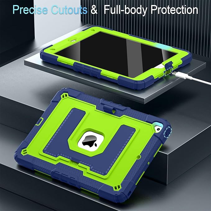 for iPad 9th/ 8th/ 7th Generation 10.2 Inch (2021/2020/ 2019) iPad Case 9th Generation with Pencil HolderHeavy Duty Shockproof Cover for i Pad 9th/8th/7th GenNavy Green