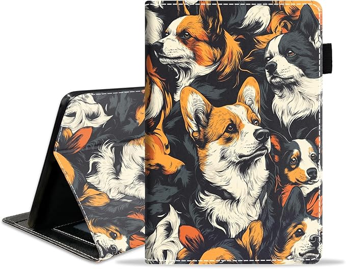 Case for Amazon Fire HD 10/HD 10 Plus Tablet 10.1 (13th/11th Generation 2023/2021 Release) Slim PU Leather Cover with Card Slot &amp Auto Wake/Sleep Dogs