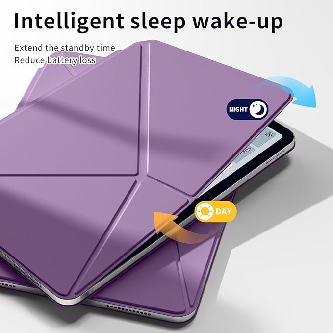 for iPad A16 Case iPad 11th/10th Generation Case (2025/2022) Removable Magnetic Cover Ultra Slim Shockproof Adjustable Portrait/Landscape Stand with Raised Screen View Auto Sleep/WakePurple