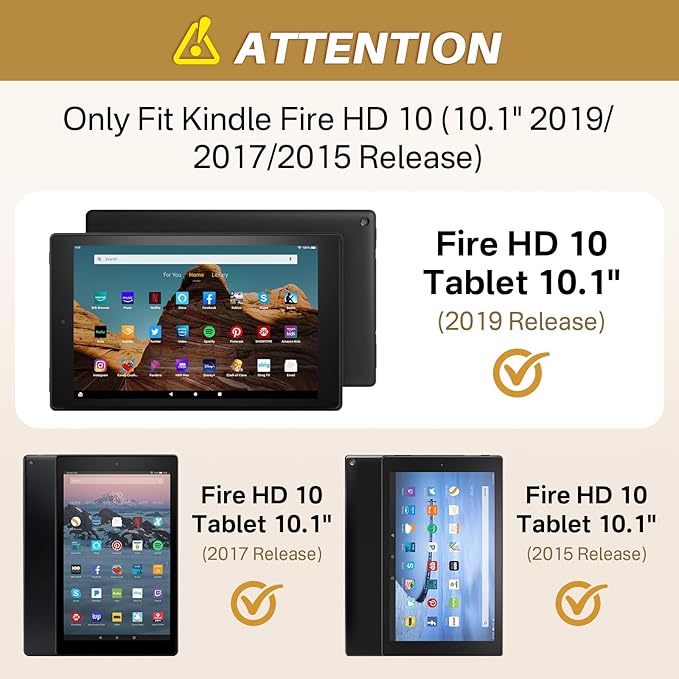 Kids Case for Amazon Kindle Fire HD 10 5th/7th/9th Generation 2015/2017/2019 Released Shockproof Protective Tablet Cases with Adjustable Handle Stand Purple