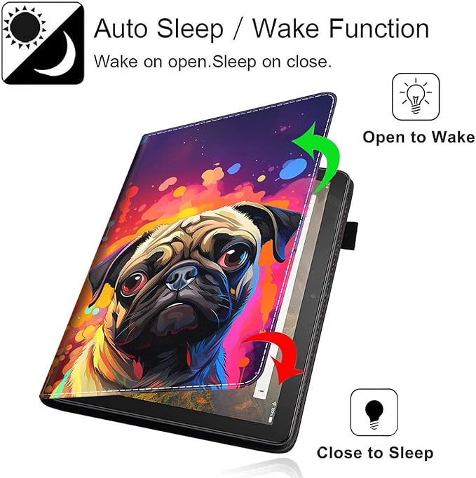 Case for All-New Amazon Kindle Fire HD 10 and Fire HD 10 Plus Tablet (13th/11th Generation 2023/2021 Release) 10.1 Slim Folding Stand Cover with Auto Wake/Sleep Colorful Cute Bulldog