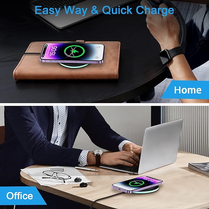 15W Wireless Charging Pad for iPhone 15 Pro Max 15 Pro 14 13 12 11 8Google Pixel 8 Pro 8 7a 7 Pro 6Fast Wireless Charger Station for Samsung S23 Ultra S23 S22 S21 S20 S10 S9 S8 S7Z Fold 5Z Flip 5