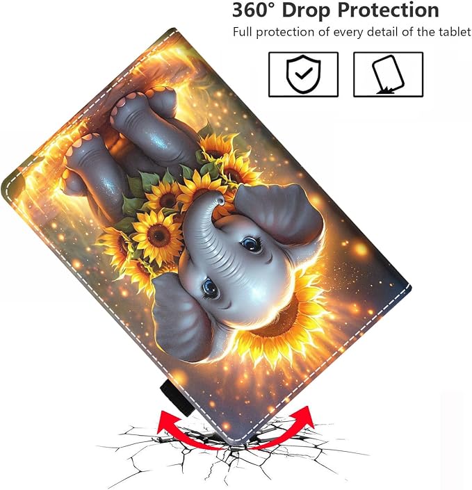 Cute Elephant and Sunflower