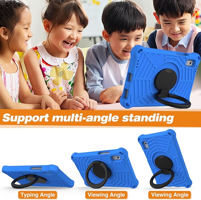 Compatible with Lenovo Tab M9 9.0 inch (TB-310FU) 2023 Case Tablet for Kids Light Weight EVA Rugged Shockproof Full Cover 360 Rotating Handle Stand Case (Blue)