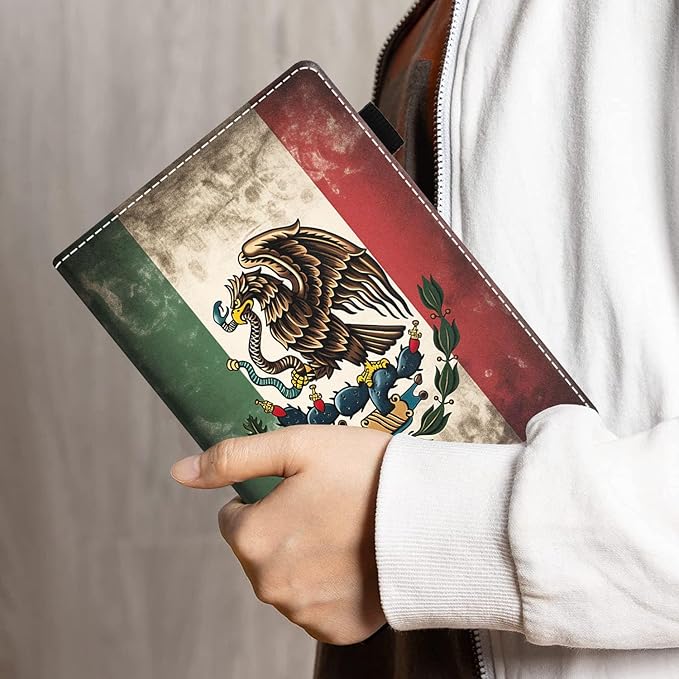 Case for All-New Amazon Kindle Fire HD 10 &amp 10 Plus Tablet 10.1 (13th/11th Generation 2023/2021 Release) - PU Leather Folio Case with Smart Auto Wake/Sleep Mexican Flag