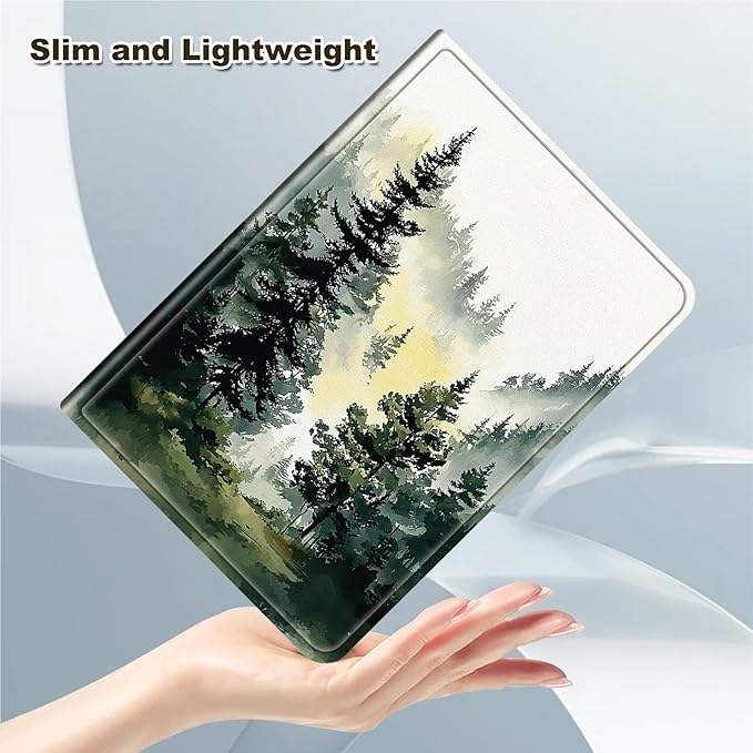 Case for Amazon Fire HD 10 and 10 Plus Tablet (13th/11th Gen 2023/2021 Release) Multi-Angle Viewing Leather Smart Stand Back Cover with Auto Sleep Wake Forest