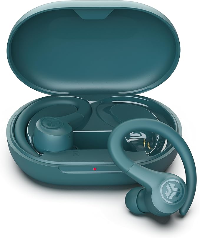 JLab Go Air Sport Wireless Workout Earbuds Teal Featuring C3 Clear Calling Secure Earhook Sport Design 32+ Hour Bluetooth Playtime and 3 EQ Sound Settings
