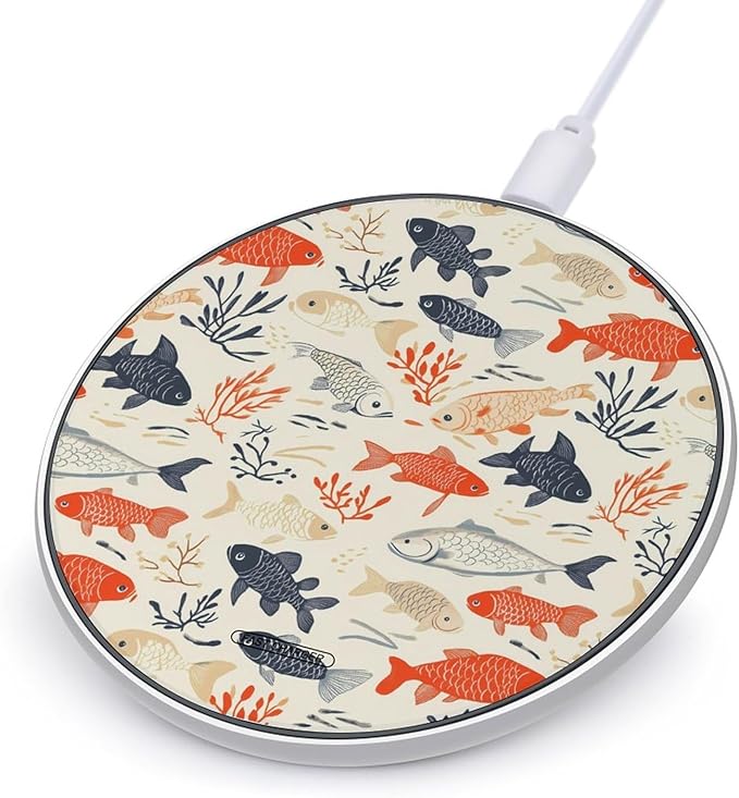Fish Leaf Wireless Charger Anti-Slip Wireless Charging Pad Slim Charger Mat for Men Women