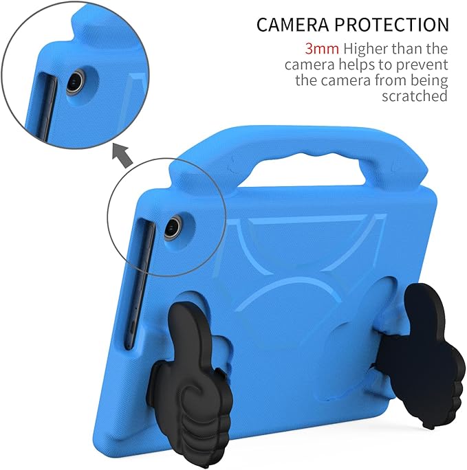 for Amazon Fire Max 11 Kids Tablet Case EVA Material Light Weight Shockproof Rugged Heavy Duty Thumb Kickstand Kids Case for Amazon Fire Max 11 (2023) (Blue)