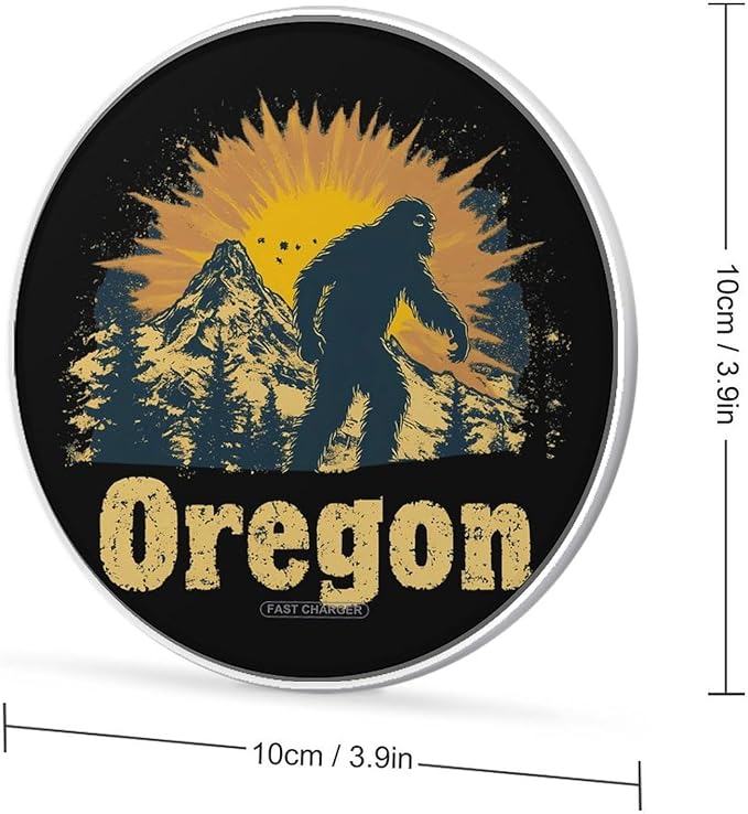 Oregon Bigfoot Mountains Vintage Phone Charger Magnetic Charging Pad Anti-Slip with USB Cable