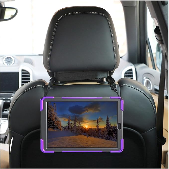 Case for Samsung Galaxy Tab A 10.5 2018 (SM-T590/T595/T597)Portable Heavy Duty Dropproof Protective Cover Case with 360 Rotating StandHandle &amp Shoulder StrapStylus Pen (New Purple)