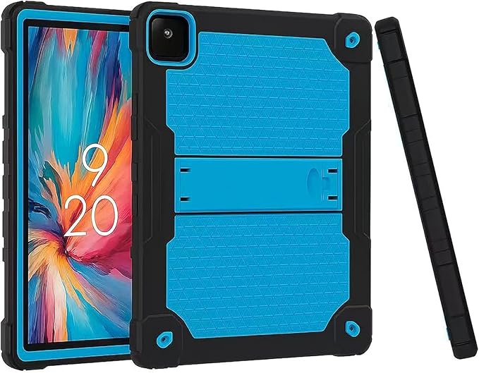 for TCL TAB 10 NXTPAPER 5G 10.4 Inch Tablet case Hybrid Shockproof Silicone Gel Protective Cover with Kickstand for TCL TAB 10 NXTPAPER 5G 10.4 Inch 2025 (9199S) (Black/Blue)