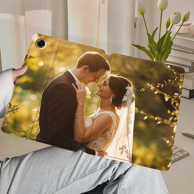 Custom Photo Personalized Flip Case for Samsung Galaxy Tab A9+/A9 Plus 11 inch(2023)Model Code: SM-X210/X215/X216 Samsung Galaxy Tablet Customized Picture Text Leather Stand Cover Protective Case