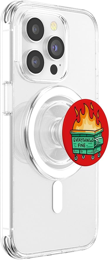 PopSockets Phone Grip – Funny PopSocket - Everythings Fine PopSockets PopGrip for MagSafe