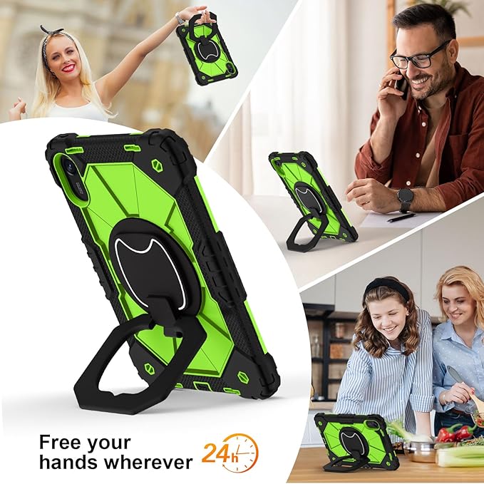 Shoulder Strap Tablet Case for Huawei MatePad 11.5 2024/2023Heavy Duty Shockproof Protective Cover with Kickstand Handle Shoulder Strap for Kids Women Man Black Yellow Green
