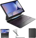HOU Keyboard for Samsung Galaxy Tab S10+ Plus/S9+ Plus/S9 FE+ Plus/S8+ Plus/S7+ Plus/S7 FE 12.4 with Magnetic CaseFloating CantileverMulti-Function Trackpad7 Colors BacklitS Pen HolderBlack