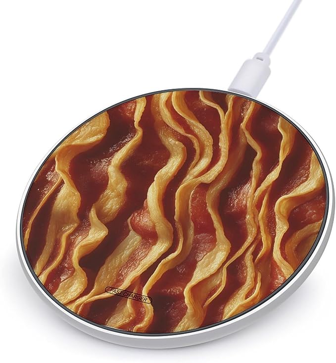 Bacon Wireless Charger Anti-Slip Wireless Charging Pad Slim Charger Mat for Men Women