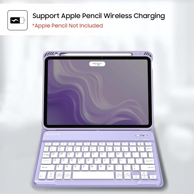 Fintie Keyboard Case for iPad Air 11-inch M4/M3/M2 (2026/2025/2024) iPad Air 5th/4th Generation (2022/2020) 10.9 Inch - Soft TPU Cover w/Magnetically Detachable Bluetooth Keyboard Fantasy Ombre