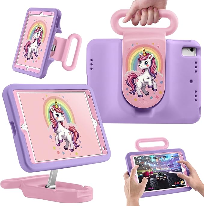 Kids Case for iPad 9th/8th/7th Gen 10.2 inchCute Shockproof EVA Case with Handle &amp Stand Child-Friendly Drop-Proof case for iPad 10.2 2021/2020/2019