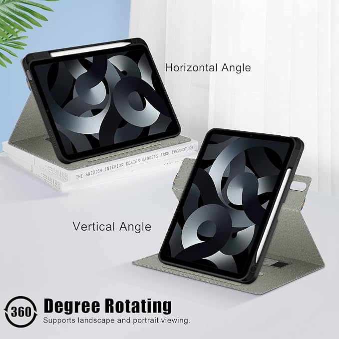 Case for iPad 10th Generation 10.9 inch 2022 with Pencil Holder PU Leather ipad 11th A16 11inch Smart Cover Model: A2696 /A2757 / A2777 Auto Sleep/WakeGray