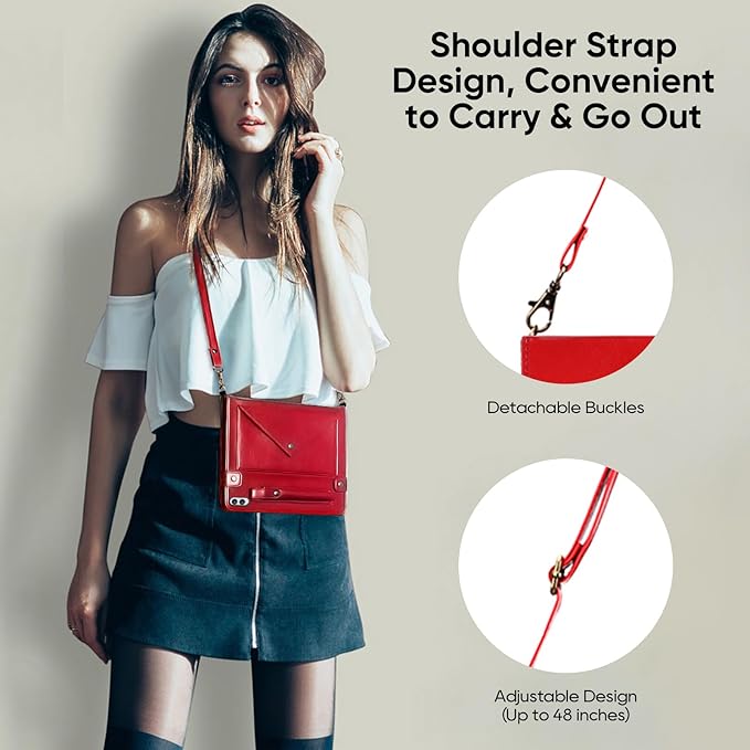 Tablet Carrying Shoulder Bag Case for Samsung Galaxy Tab S11 Ultra 14.6 Inch 2025 SM-X930 X936B PU Leather Hand Strap Crossbody Shoulder Strap Cards Holder Pocket S Pen Holder Stand CaseRed