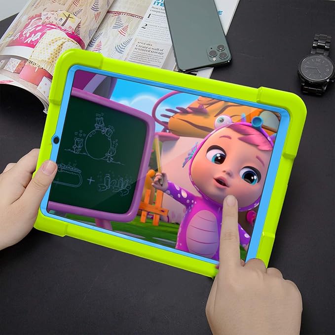 Compatible with Samsung Galaxy Tab A 8.0 (2019) Tablet CaseRugged Kids Case with Stand Lightweight Shockproof Kids Friendly Tablet Cover Grass Green+Blue