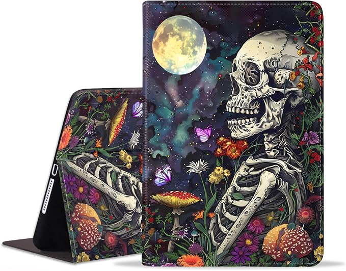 Skull Flowers Under Moon